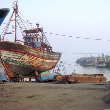 Skala du Port and the fishing harbour, Essaouira